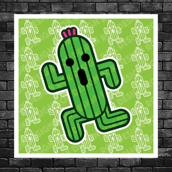 Cactuar - Layered - Full Vector - Eps, Svg, Pdf, Png, Jpg - Digital Download