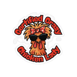 Polish Chicken Sticker - Funny Crazy Chicken Lady Decal | Multicolored Chicken Sticker for Laptop, Car, Water Bottle I Backyard Chicken Gift