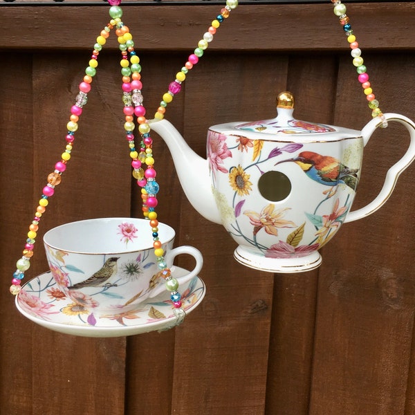 Teacup Bird Feeder Etsy