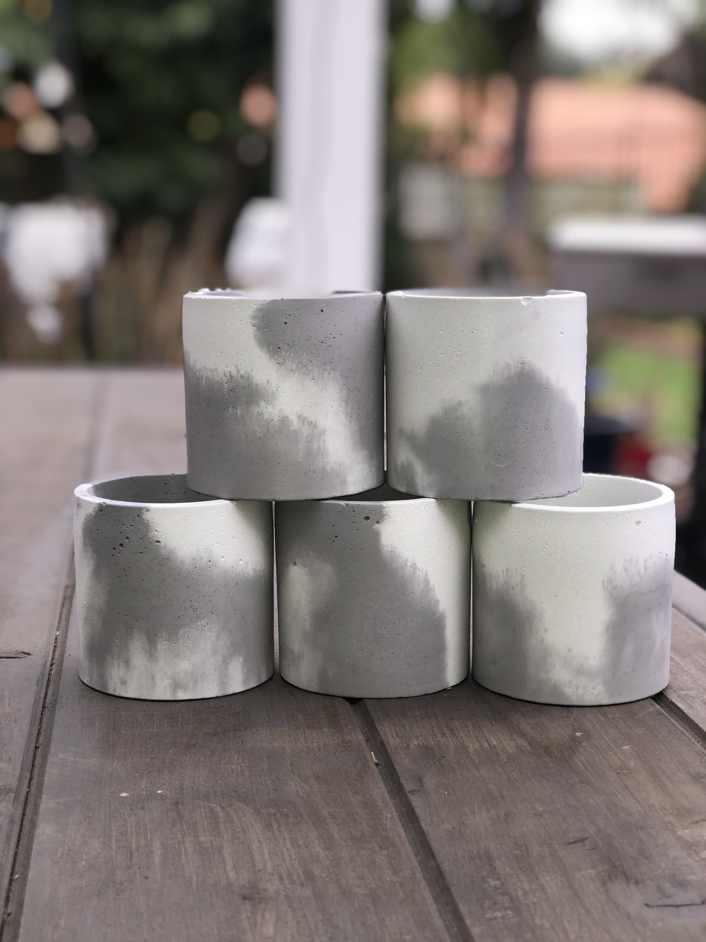 Cement Vessels - For plants, candles, flowers etc.