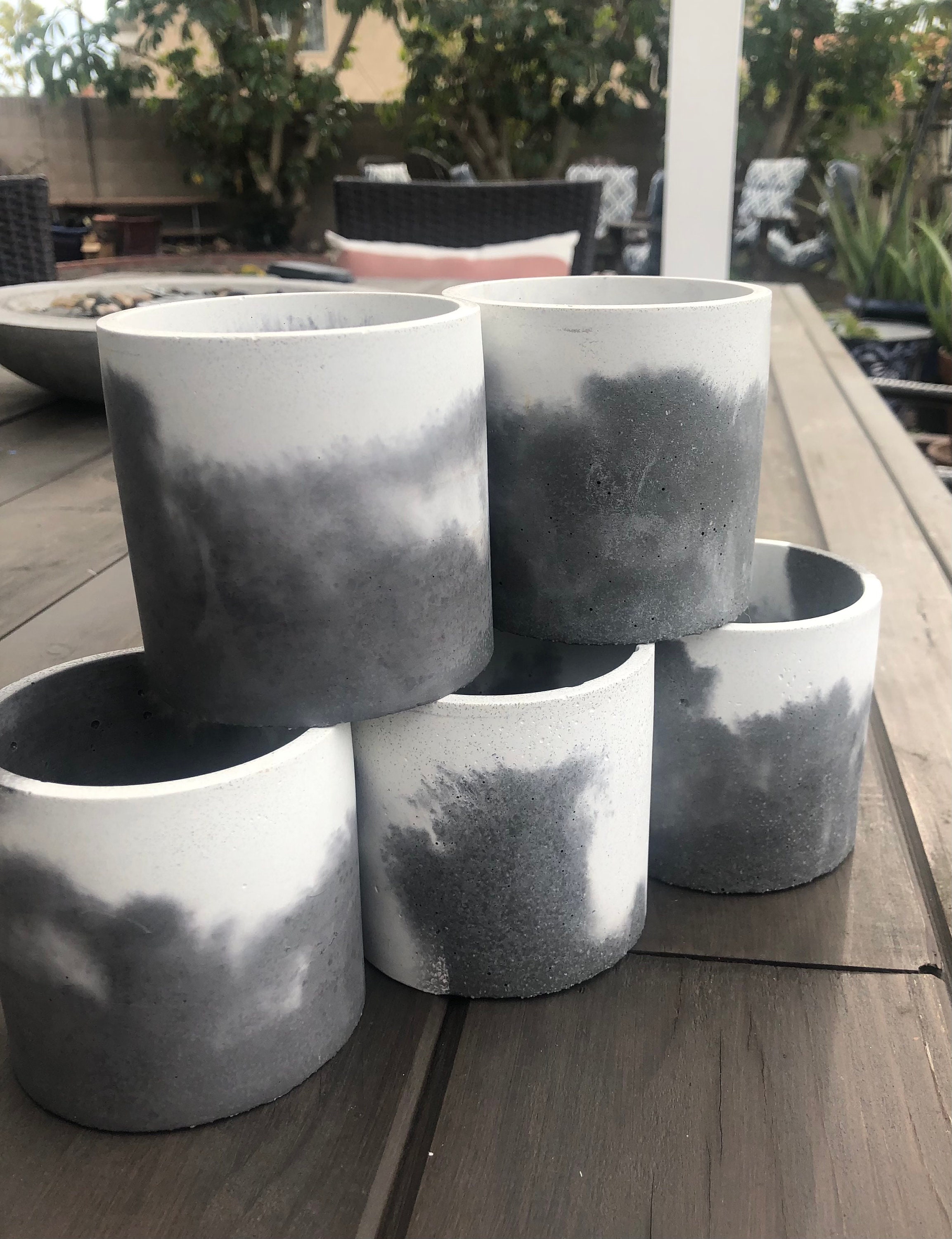 Cement Vessels For plants candles flowers etc. Etsy