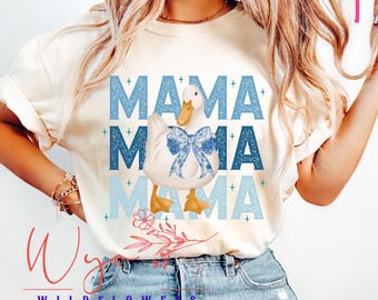 MAMA Duck-T-shirt, vintage antiek schattig Homesteading-T-shirt