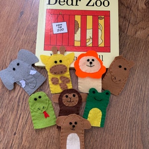 Dear zoo inspired finger puppets, felt finger puppets, story telling, learning resource, teaching resource, story