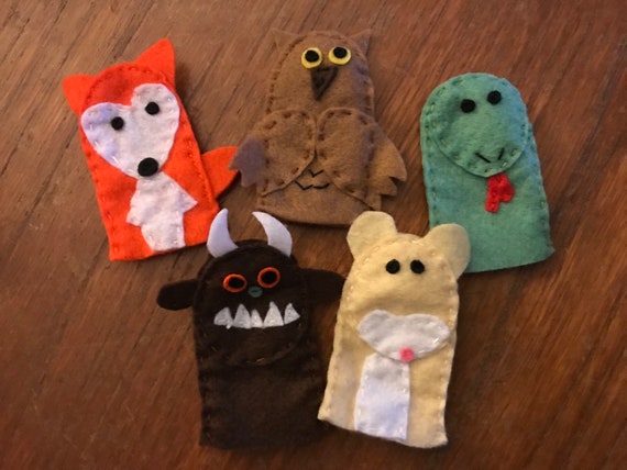 Gruffalo inspired finger puppets, storytelling finger puppets, teaching resource