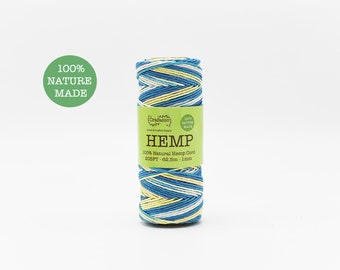 Crafasso Hemp Twine cord spool 205ft gradient blue yellow