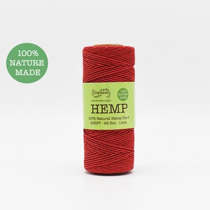 Crafasso Hemp Twine cord spool 205ft red