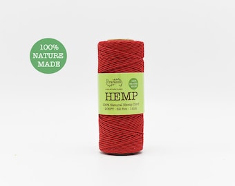 Crafasso Hemp Twine cord spool 205ft red