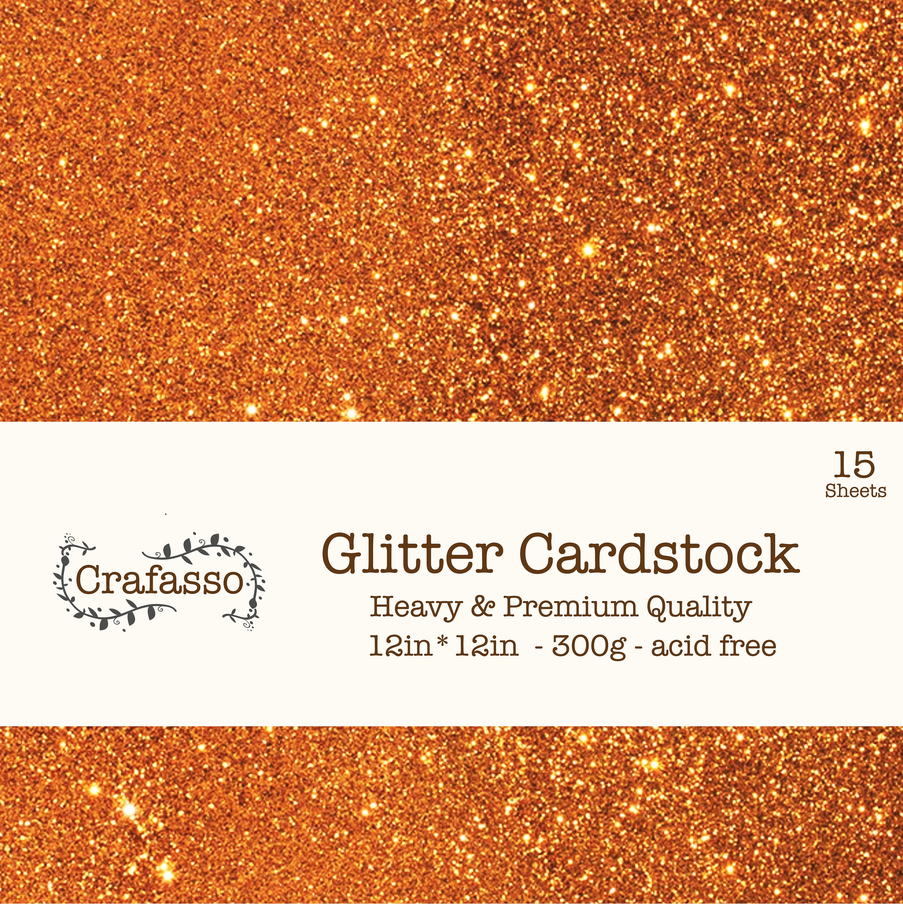 Orange Glitter Cardstock, Orange Color Glitter Cardstock, Heavy Glitter