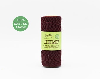 Crafasso Hemp Twine cord spool 205ft red wine