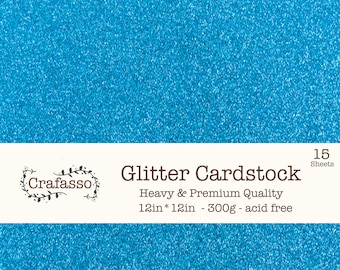 Blue Glitter cardstock,  color glitter cardstock, heavy glitter cardstock, 12x12, Crafasso, craft supplies,