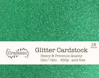 Green Glitter cardstock,  grass glitter cardstock, heavy glitter cardstock, 12x12, Crafasso, craft supplies,