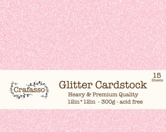 Light pink Glitter cardstock,  color glitter cardstock, heavy glitter cardstock, 12x12, Crafasso, craft supplies,