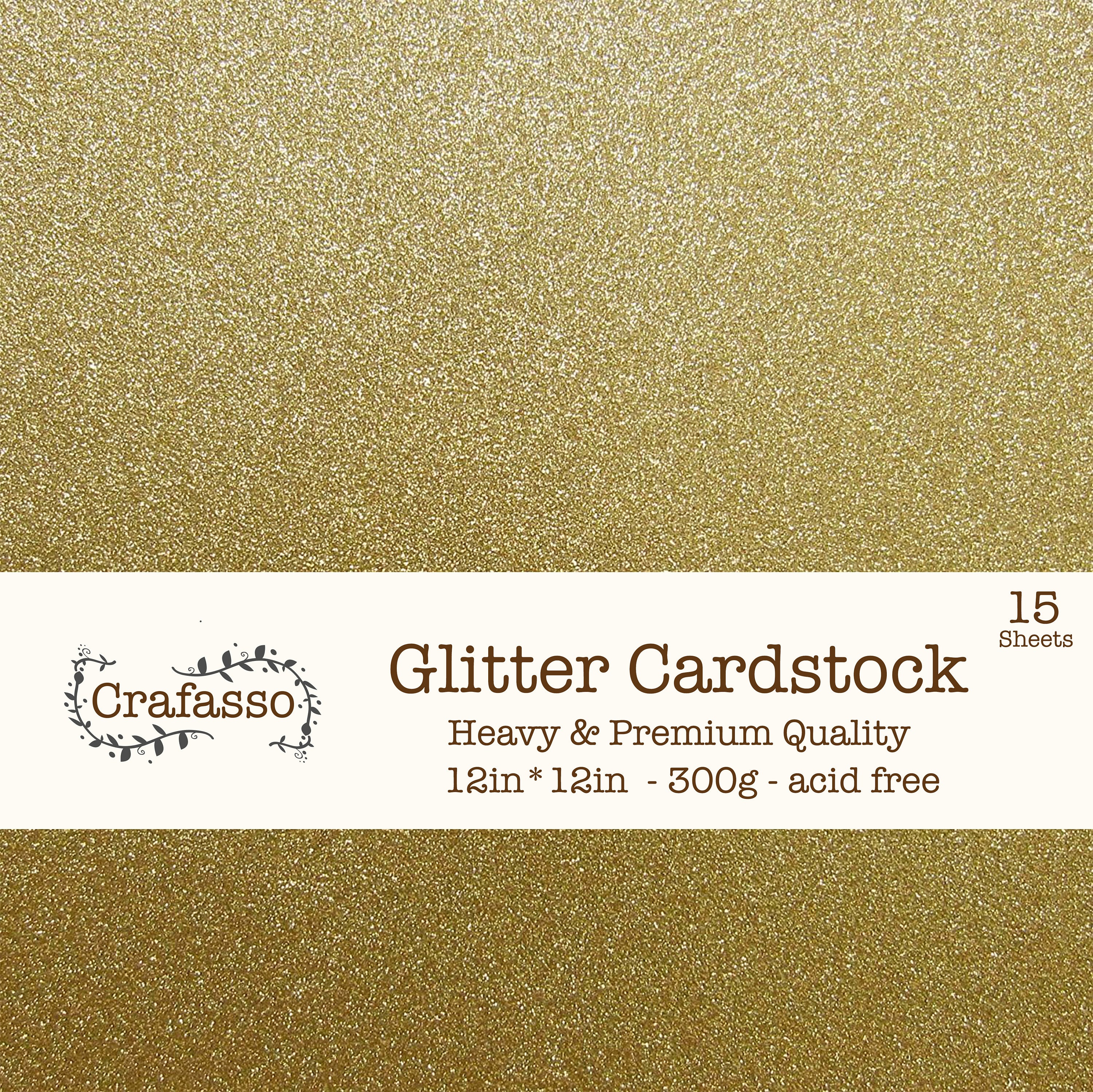 24 Sheets Gold Glitter Paper Cardstock for DIY Crafts Card Making  Invitations Double-Sided 250gsm (8 x 12 In)