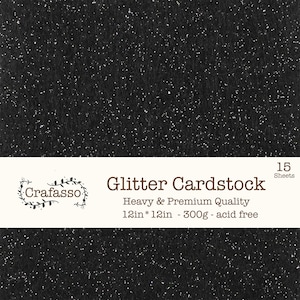 Black Glitter cardstock,  color glitter cardstock, heavy glitter cardstock, 12x12, Crafasso, craft supplies,
