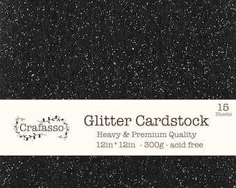 Black Glitter cardstock,  color glitter cardstock, heavy glitter cardstock, 12x12, Crafasso, craft supplies,