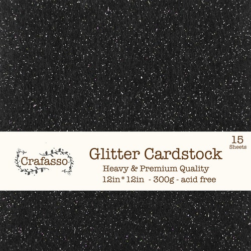 Black Glitter Cardstock Color Glitter Cardstock Heavy Etsy