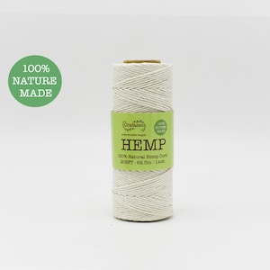 Crafasso Hemp Twine cord spool 205ft white