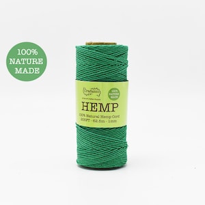 Crafasso Hemp Twine cord spool 205ft green