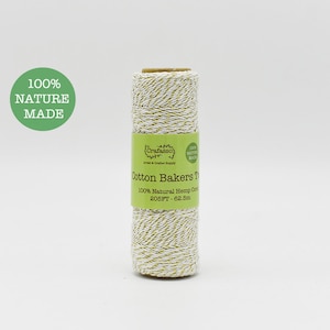 Crafasso cotton bakers Twine Bead cord spool 205ft gold and white