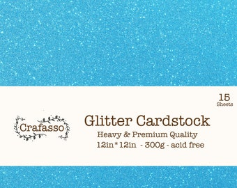 Light blue Glitter cardstock, Light blue glitter cardstock, heavy glitter cardstock, 12x12, Crafasso, craft supplies,