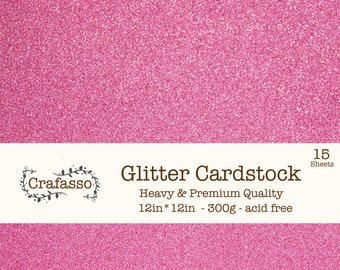 Raspberry Glitter cardstock,  color glitter cardstock, heavy glitter cardstock, 12x12, Crafasso, craft supplies,