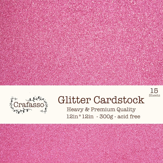 Raspberry Glitter Cardstock, Color Glitter Cardstock, Heavy Glitter  Cardstock, 12x12, Crafasso, Craft Supplies, 