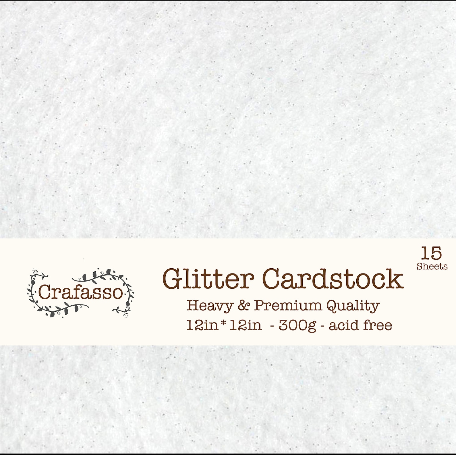 White Glitter Cardstock, Color Glitter Cardstock, Heavy Glitter Cardstock, 12x12, Crafasso
