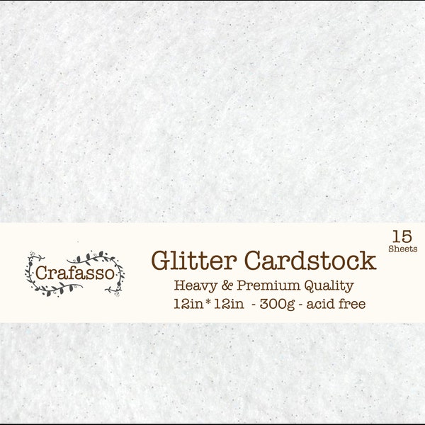 White Glitter cardstock,  color glitter cardstock, heavy glitter cardstock, 12x12, Crafasso, craft supplies,