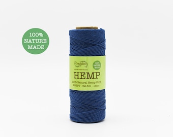 Crafasso Hemp Twine cord spool 205ft navy