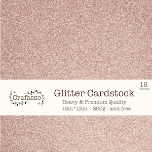 Rose gold Glitter cardstock,  color glitter cardstock, heavy glitter cardstock, 12x12, Crafasso, craft supplies,