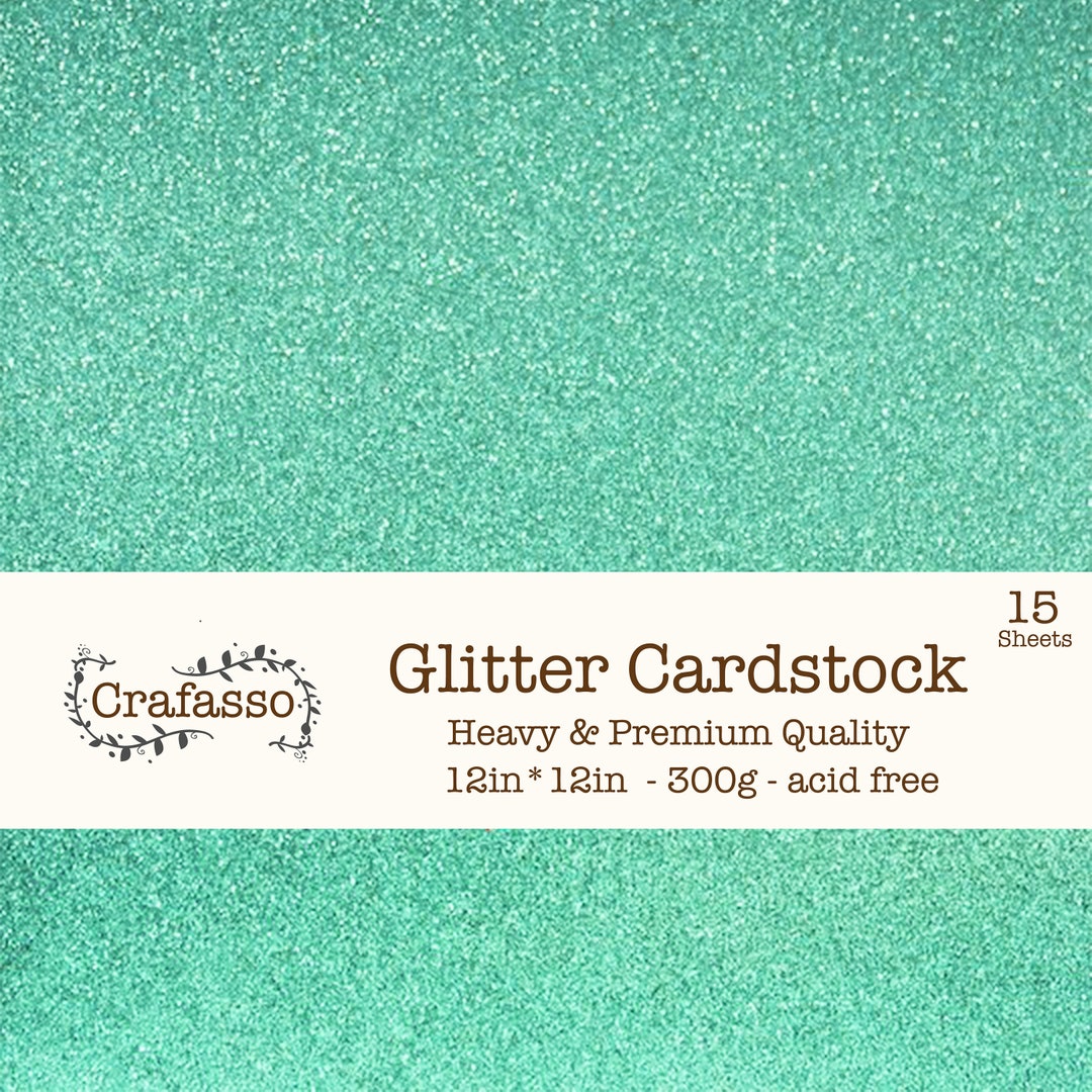 Aqua Glitter Cardstock, Green Water Glitter Cardstock, Heavy Glitter