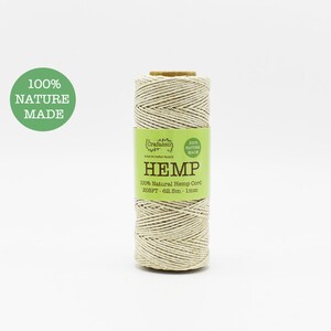 Crafasso Hemp Twine cord spool 205ft cream