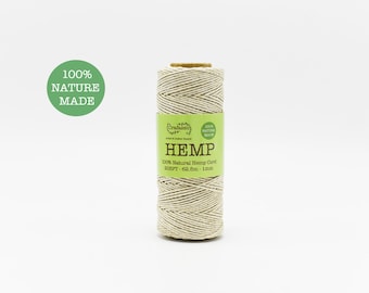 Crafasso Hemp Twine cord spool 205ft cream