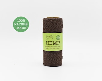 Crafasso Hemp Twine cord spool 205ft brown