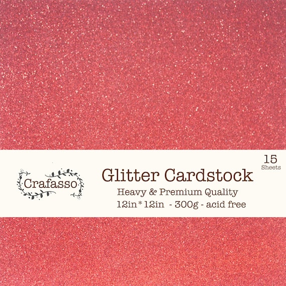 Red Glitter Cardstock, Cherry Glitter Cardstock, Heavy Glitter Cardstock,  12x12, Crafasso, Craft Supplies, 