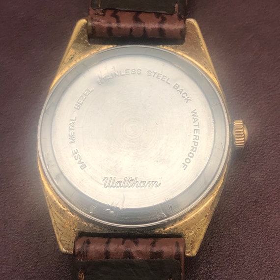 Nice 1960s Waltham 17j Gold Tone Watch with Date - image 7