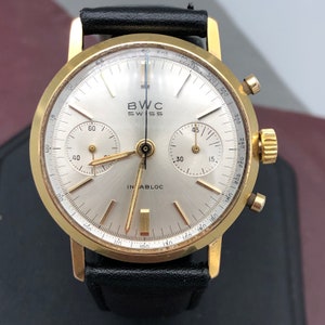WOW Incredible Late 60s Early 70s Swiss BWC Chronograph With Landeron 51 Movement Etsy