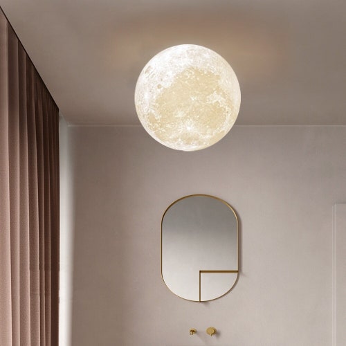 3D Moon Pendant Light Lamp LED Space Ceiling Light Etsy