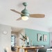 LamppoDesign Ceiling Fan with Light and Remote,Nordic Electric Fan Chandelier,Modern LED Ceiling Fan Light Covers-5 Color and 2 Down Rods 