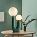 LamppoDesign Nordic Living Room Bedside Bedroom Table Lamp,Modern Creative Desk Lamp,Nursery Lamp,Office Desk Decor,Matsubara Green Art Deco 