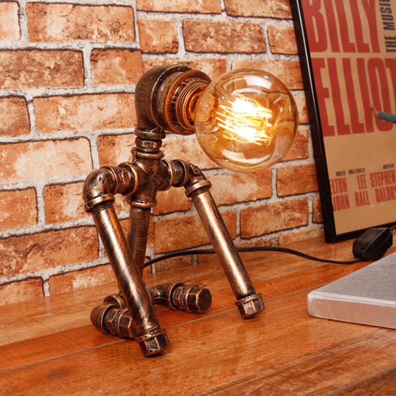 LamppoDesign Retro Handicraft Robot Desk Lamp Creative Etsy