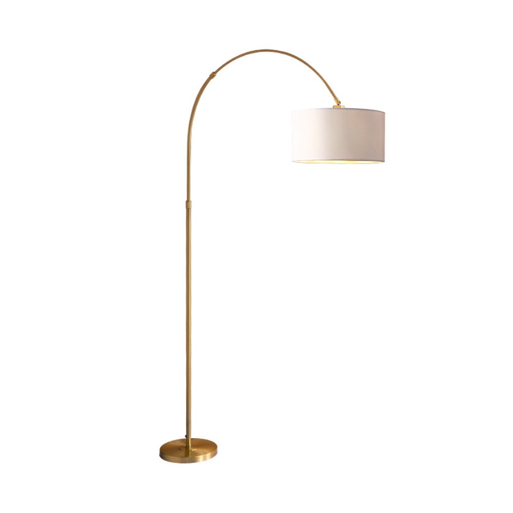 Lamppodesign Gold Metal Arc Floor Lamplinen Floor Lampbrass Etsy