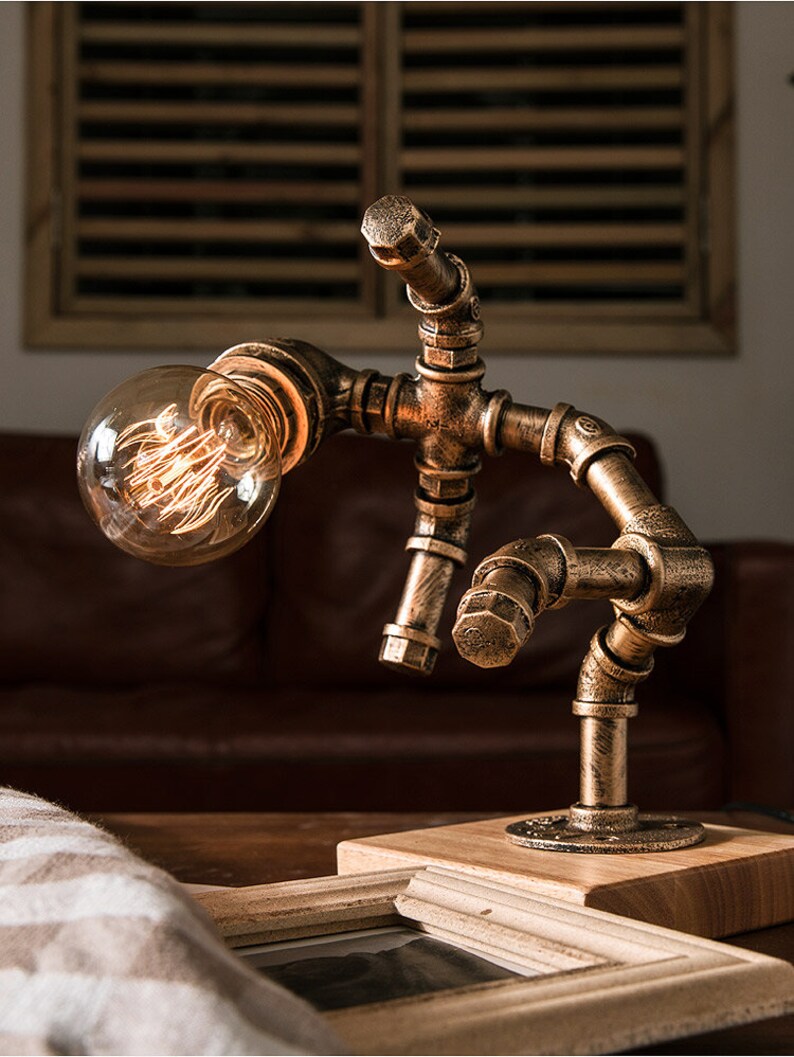 LamppoDesign Vintage Robot Desk Lamp Creative Metal Craft ...