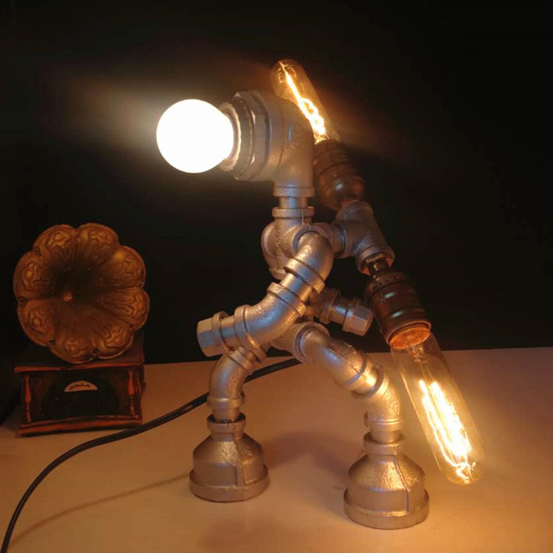 LamppoDesign Unique Robot Pipe Desk Lamp/Industrial Handmade Etsy