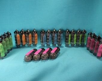Matched Quad 4x 6P14P/ EL84/ 6BQ5 / 7189 / N709. Vacuum Pentode Tubes.Etracer Tested.Reflector.Gray Logo.1978-1981&#39;.Valve Tube.OTK.
