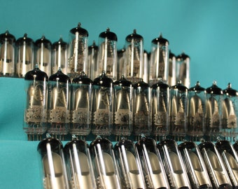 4 PCS 6E1P / 6BR5 / EM80. Magic Eye Tubes. Reflector.Tested.1960'. Green warmth.Indicatir tube. Valve tubes USSR.Vintage.