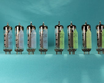 Rare Matched Quad. 4 Pcs EL84/6BQ5/7189/6P14P Vacuum Pentode Tubes.Ribbed anode.TELAM.Poland.Tested.Audiophile tubes.Hi-Fi.