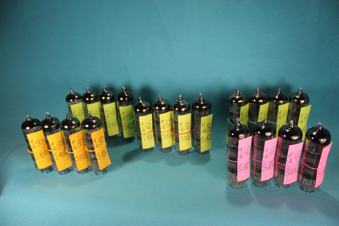 Rare Matched Quad 4 X 6P14P / EL84 / 6BQ5 Vacuum Pentode Tubes.early ...