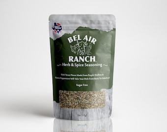 Bel Air Ranch Herb and Spice Seasoning 2oz - Put on Chicken, Steak, Pork, Fish, Vegetables, Baked Potatoes - Keto Friendly Sugar Free