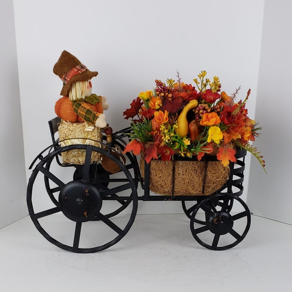 Fall Arrangement, Autumn Centerpiece, Scarecrow Arrangement, Fall Centerpiece, Autumn Tabletop